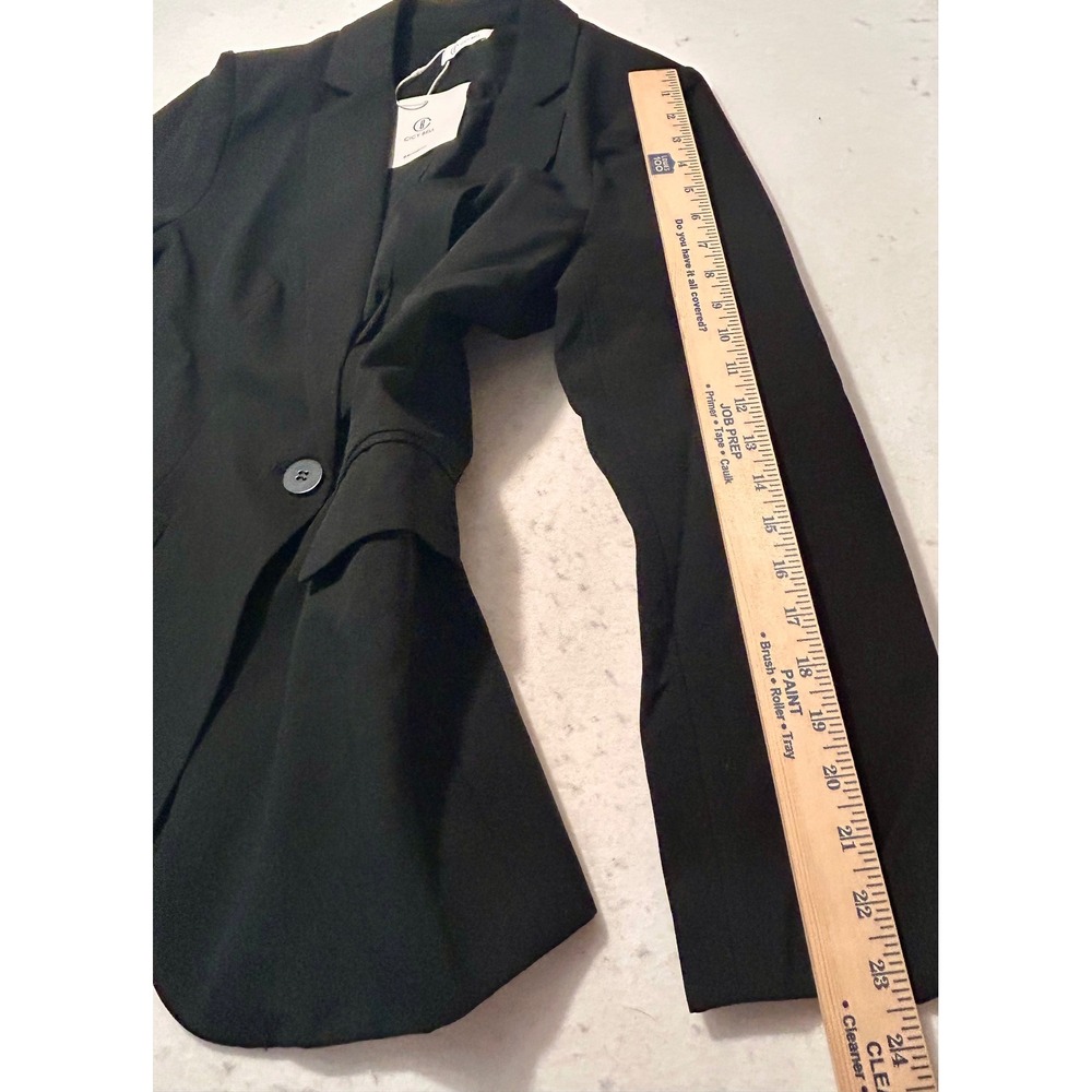 Cicy Bell Womens Casual Blazer Notch Lapel Single Button Jacket Black Large - Picture 5 of 7